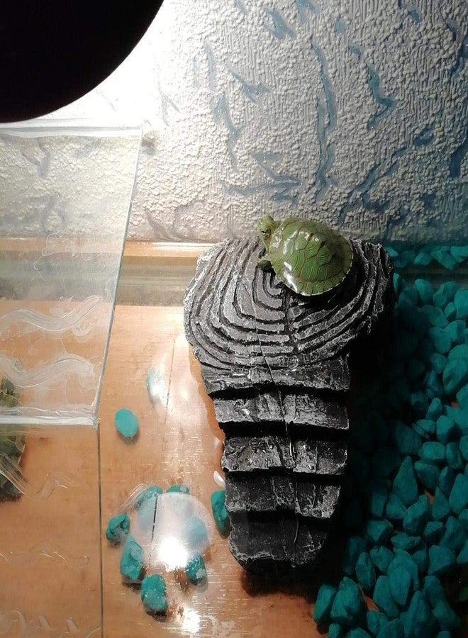 VOBRAMY Reptile Basking Rock Tank Ornament Lizard Gecko Turtle Climbing Ladder Platform Toad Rest Hiding Cave Platform - Image 3